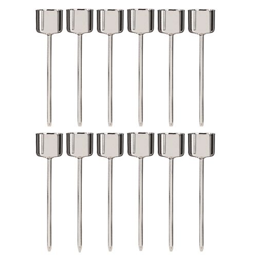 Artículo Portavelas de palo para enchufar plata Ø22mm 10,5cm 12 piezas