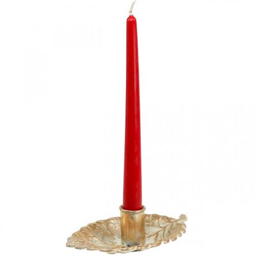 Floristik24 Candelero Plato Follaje Dorado 16,5x10,5x5cm