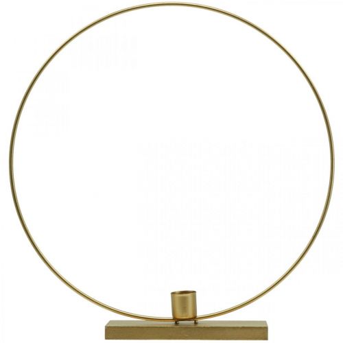 Floristik24 Anillo decorativo portavelas de metal Deco Loop Dorado Ø30cm