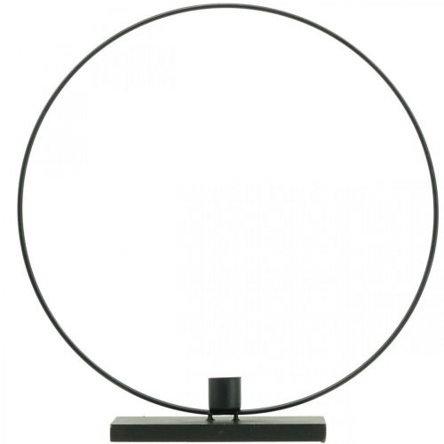 Floristik24 Anillo decorativo metal candelabro deco loop negro Ø30cm