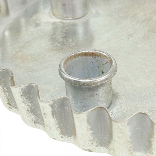 Floristik24 Portavela varilla placa portavela plata 4 llamas Ø22cm
