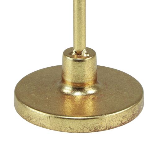 Artículo Portavelas Stick candelabro dorado metal Al. 20 cm