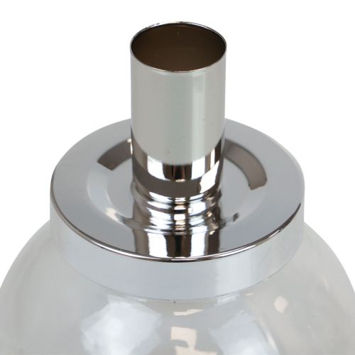Artículo Portavelas de palo candelabro vidrio metal plateado Ø10,5cm 4ud