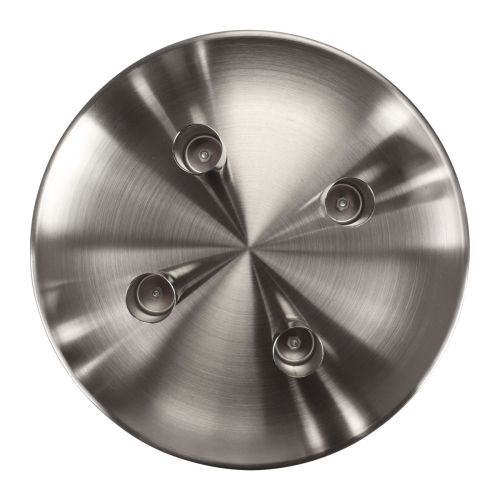 Floristik24 Portavelas de palo plateado Ø2,5cm plato de vela de metal Ø23cm