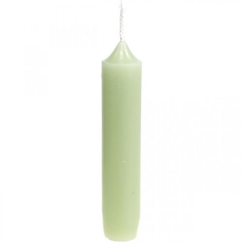 Floristik24 Velas velas cortas verde menta Ø22/110mm 6uds