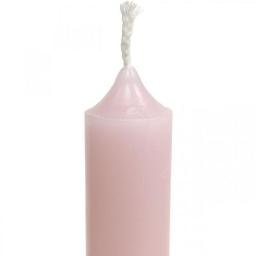 Floristik24 Velas rosa velas palo corto Ø22/110mm 6uds