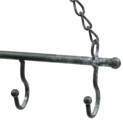 Floristik24 Riel de gancho para colgar gris 50cm H55cm