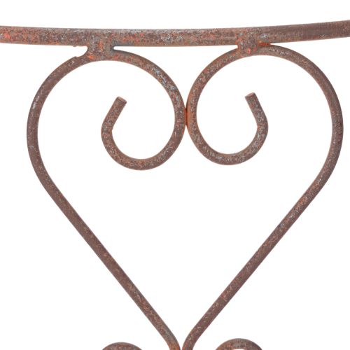 Artículo Celosía semicircular con adorno en forma de corazón. Perfecta para la decoración rústica de jardines. 42 cm.