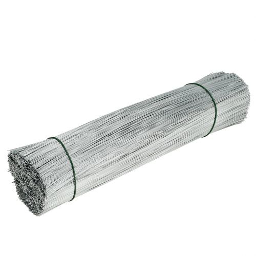 Floristik24 Alambre de pines, alambre de plata galvanizado Ø0.4mm L180mm 1kg