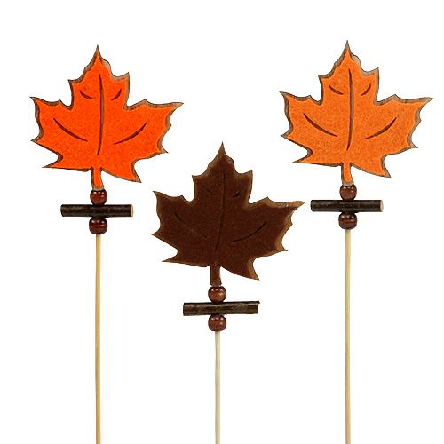 Floristik24 Pin hoja de arce clasificada decoración de otoño 8cm L35cm 12pcs