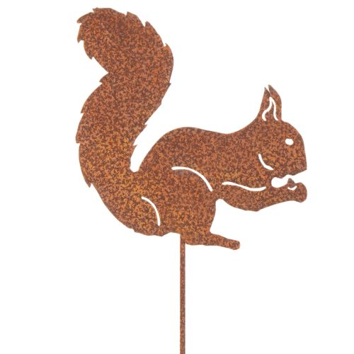 Estaca decorativa de jardín con forma de ardilla, color óxido, para macizos de flores y macetas, 52 cm, 2 unidades. | Floristik24.es