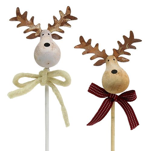 Floristik24 Plug Moose Nature, Blanco 7cm L30cm 8pcs