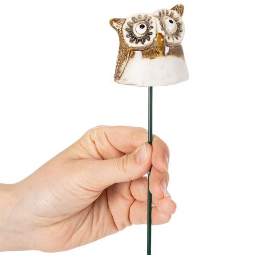 Figura decorativa de búho de cerámica para plantas, 26 cm, 2 unidades. | Floristik24.es