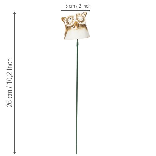 Figura decorativa de búho de cerámica para plantas, 26 cm, 2 unidades. | Floristik24.es