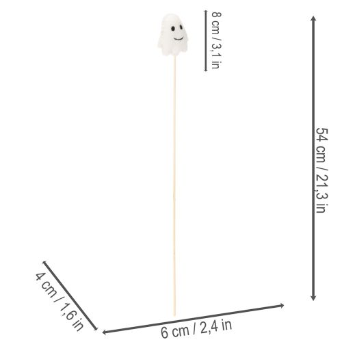 Figuras de fantasmas en palitos de madera, decoración de Halloween, 54 cm, 8 piezas | Floristik24.es