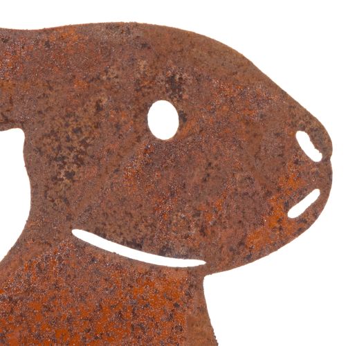 Artículo Estaca de jardín conejo para decoración de Pascua con acabado oxidado en estilo rústico 60cm 4 piezas