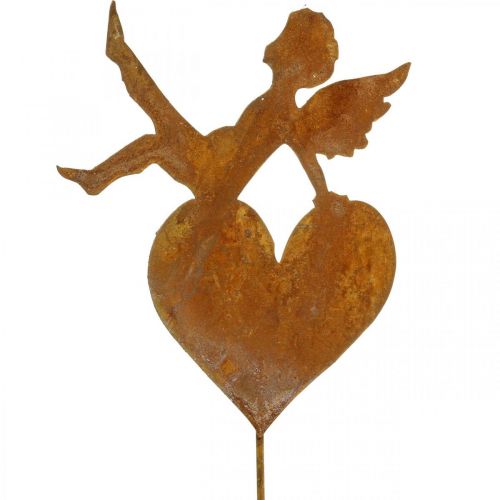 Artículo Estaca de jardín Navidad ángel corazón pátina decoración 14,5cm