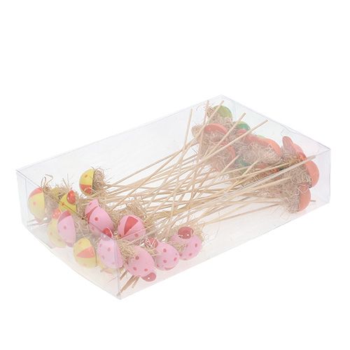 Floristik24 Enchufe decorativo mariquita madera primavera decoración maceta 36 piezas