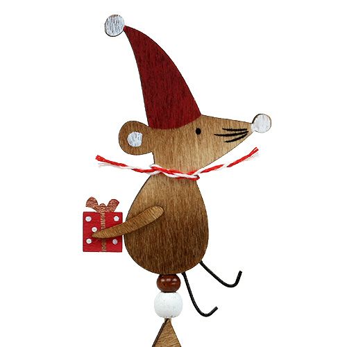 Floristik24 Enchufe con ratón natural, rojo L30cm 8pcs