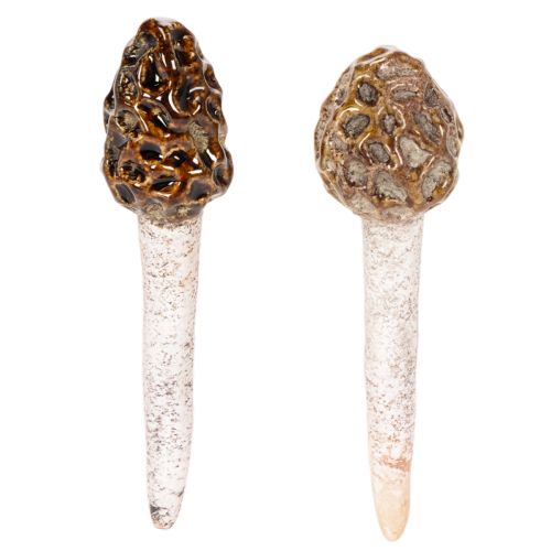 Estaca decorativa artificial con forma de seta morilla para macetas y mesa, 13 cm, 2 unidades. comprar | Floristik24.es