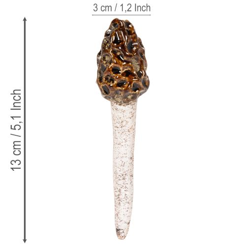 Estaca decorativa artificial con forma de seta morilla para macetas y mesa, 13 cm, 2 unidades. | Floristik24.es
