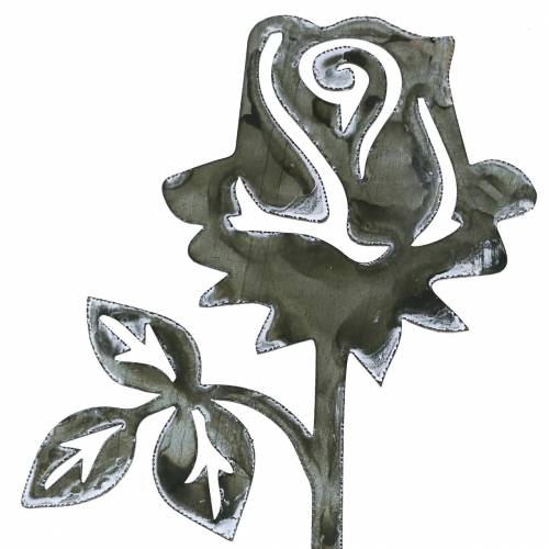 Floristik24 Tapón de metal rosa gris plateado, metal blanqueado 20 cm × 8 cm 12 piezas