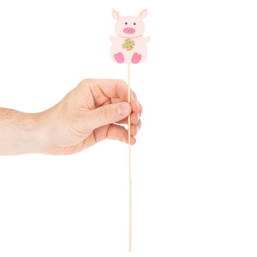 Adorno floral decorativo con forma de cerdito, madera, 31 cm, 16 piezas | Floristik24.es