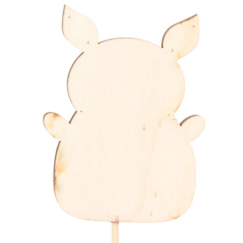 Adorno floral decorativo con forma de cerdito, madera, 31 cm, 16 piezas | Floristik24.es