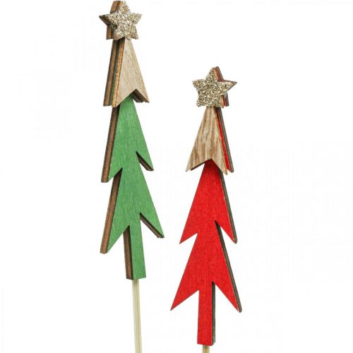 Floristik24 Alfiler de Navidad flor de abeto alfiler madera 9,5 cm 16 piezas