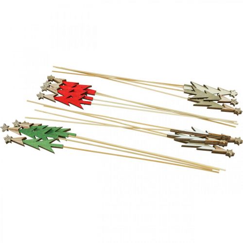 Floristik24 Plug navideño flor de abeto plug madera 9,5cm 16 piezas
