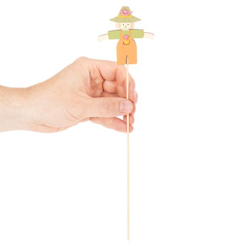 Espantapájaros decorativos de madera, colores surtidos, 30 cm, 12 unidades | Floristik24.es