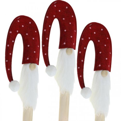 Floristik24 Gnomo de Navidad, gnomo de enchufe de jardín, decoración navideña de madera L51cm 3pcs