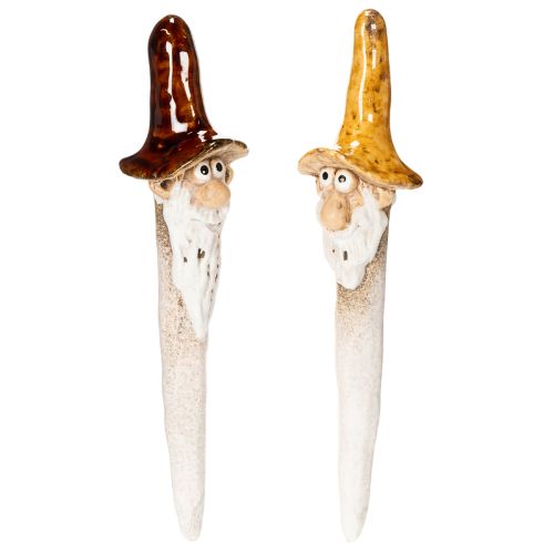 Figura decorativa de gnomo de jardín para macetas, 16 cm, 2 unidades comprar | Floristik24.es