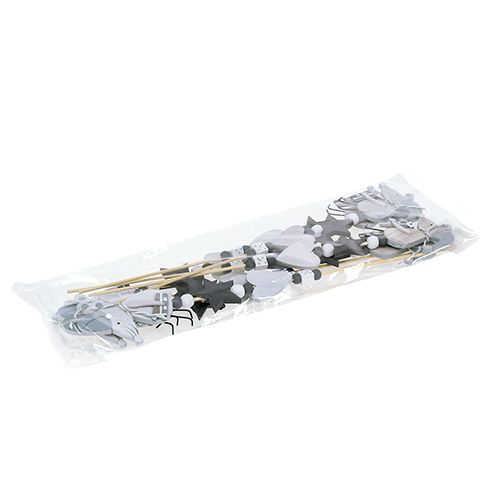 Floristik24 Enchufe con ratón gris L30cm 8 piezas