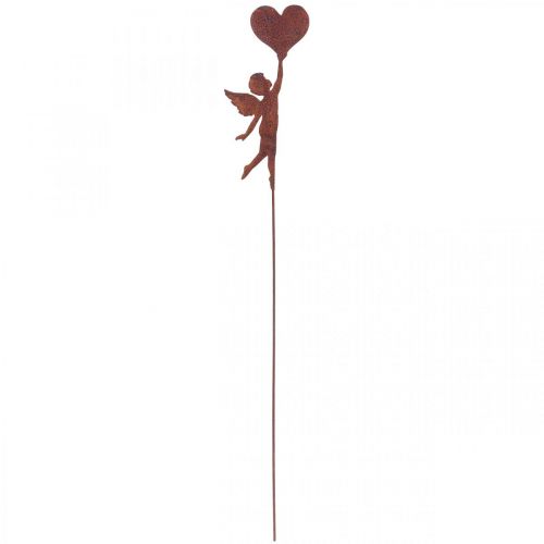 Floristik24 Estaca de jardín ángel óxido con corazón decoración San Valentín 60cm