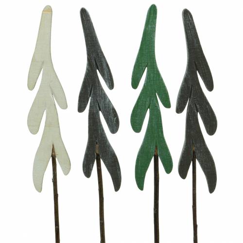 Floristik24 Tapones decorativos Abetos Verdes / Grises / Blancos Al. 42cm 8pcs