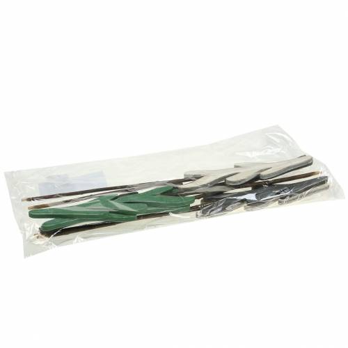 Floristik24 Tapones decorativos Abetos Verdes / Grises / Blancos Al. 42cm 8pcs