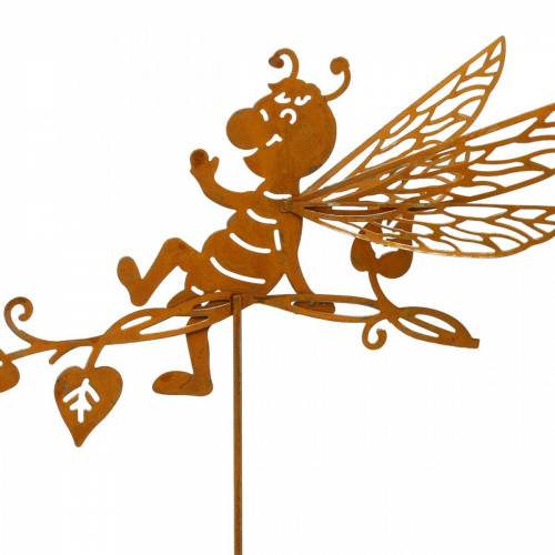 Floristik24 Tapón de jardín óxido abeja 34,5 × 14cm decoración de jardín de metal 4 piezas