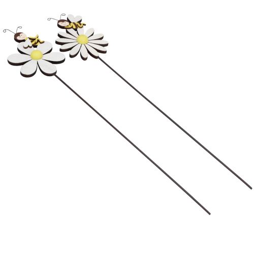 Artículo Decoración primaveral tapón floral decoración abeja 11×7,5cm 6uds