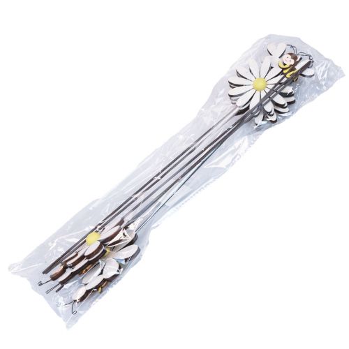 Artículo Decoración primaveral tapón floral decoración abeja 11×7,5cm 6uds