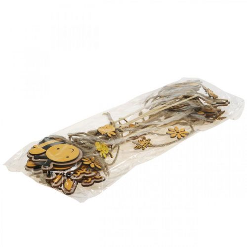 Floristik24 Tapón de abeja tapón de flor decoración de abeja de madera 8cm/32cm 12 piezas