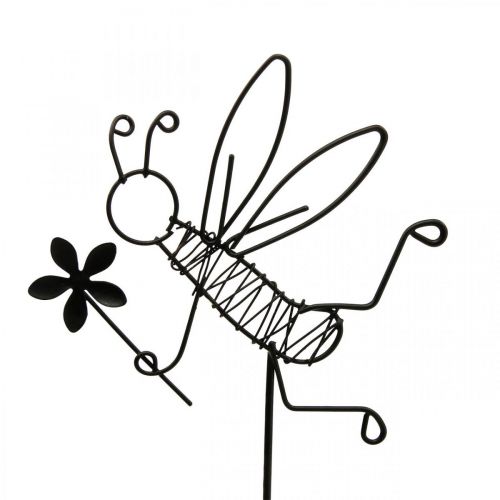 Artículo Flor tapón metal abeja decoración negro 8.5cm 4pcs