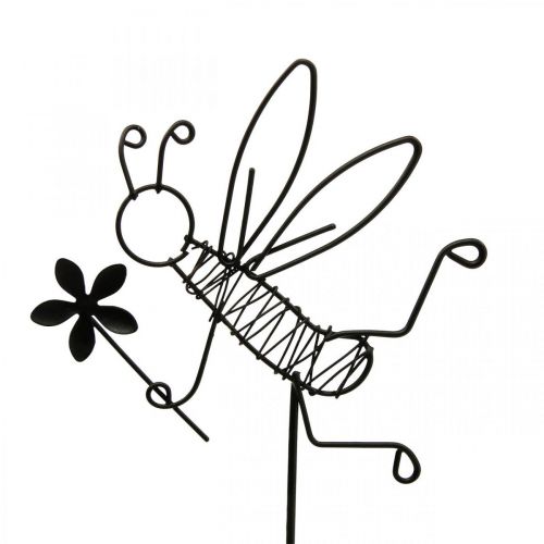 Artículo Tapón de flores decoración de abeja de metal negro 8,5 cm 4 piezas