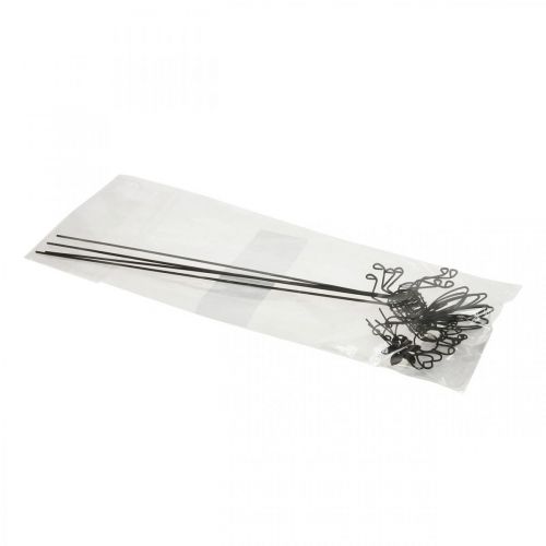 Artículo Tapón de flores decoración de abeja de metal negro 8,5 cm 4 piezas
