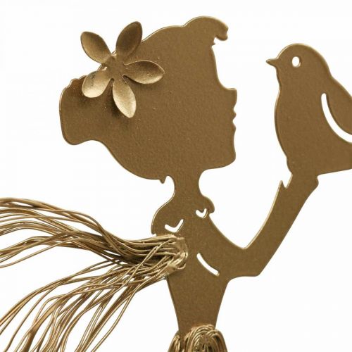 Floristik24 Estaca de jardín Elf Metal Garden Bed Stake Gold 16.5×15cm