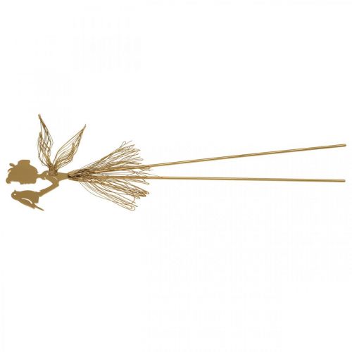 Floristik24 Estaca de jardín Elf Metal Garden Bed Stake Gold 16.5×15cm