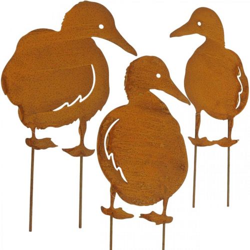 Artículo Patina estaca de jardín patos H33cm/35cm/37cm juego de 3