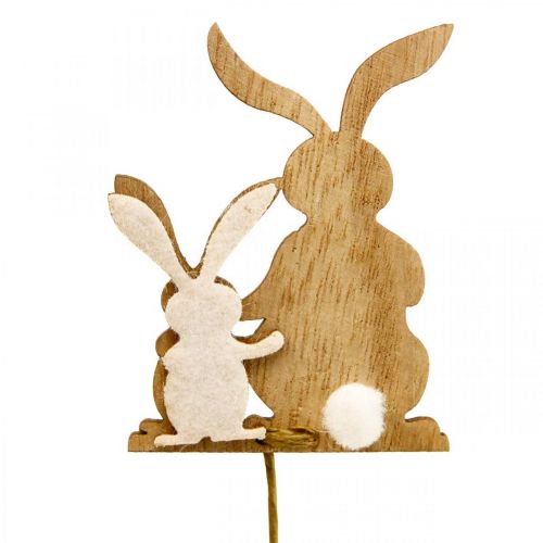 Enchufe de flor conejito enchufe decorativo alambre de madera 5,5x0,5x7cm 12 piezas