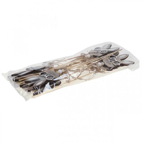 Artículo Tapón de flor conejo con gafas tapón decorativo madera 4×7,5cm 12 uds