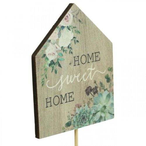 Artículo Tapones de flores madera Home Sweet Home decoración 6,5x7,5cm 18pcs